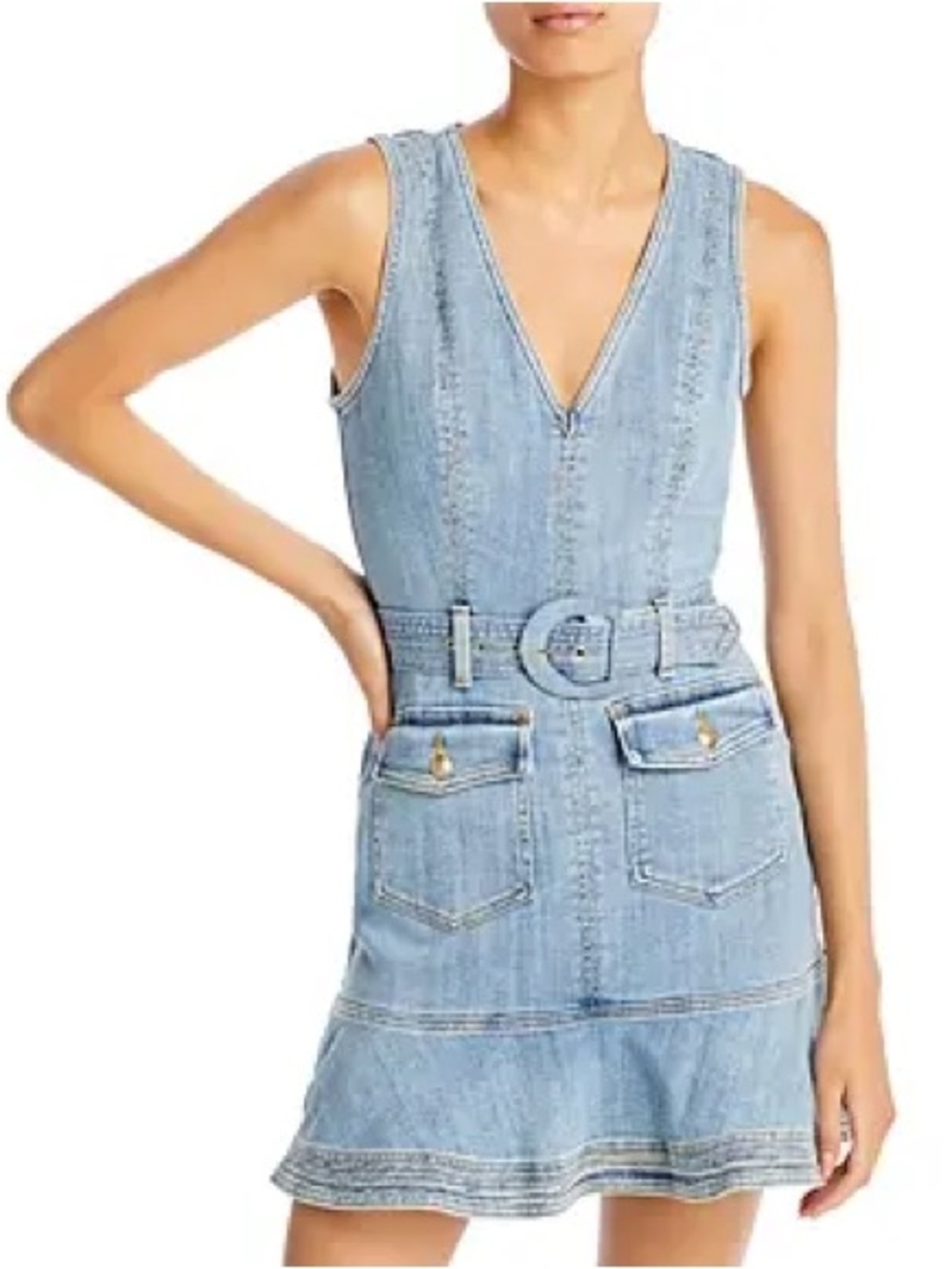 7 For All Mankind Denim Patch Pocket Dress